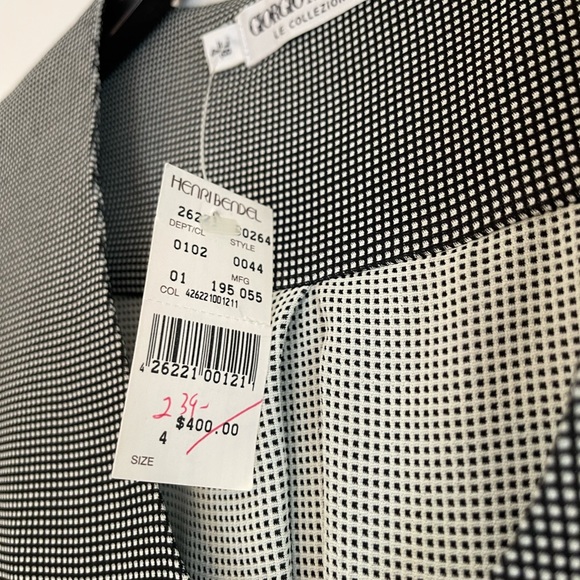 Giorgio Armani NWT Vintage 90’s Black & White Button Vest W/ Back Tie - Picture 4 of 7